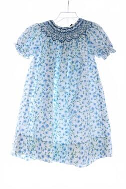 NEW SWEET DREAMS baby girls glory smocked dress in blue floral